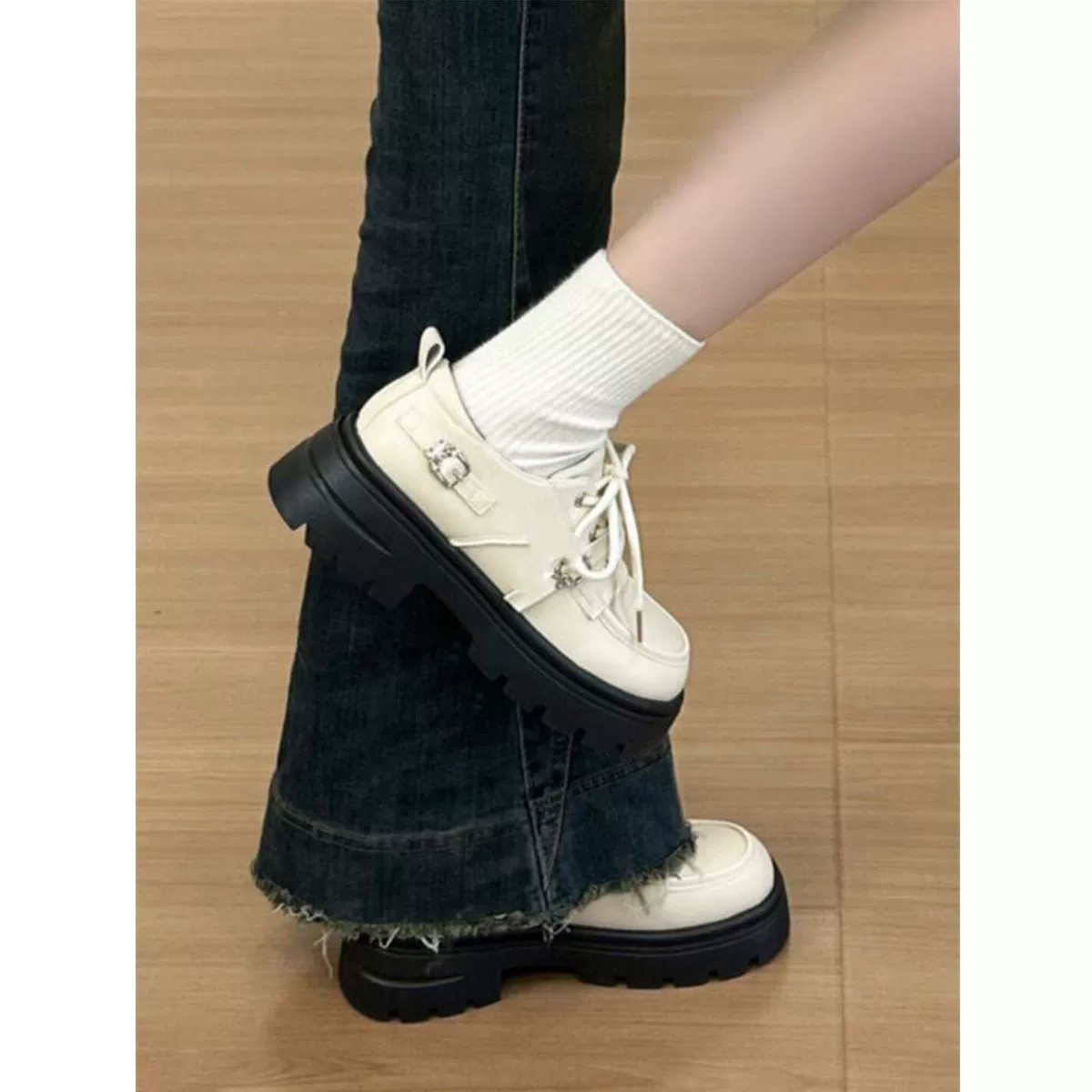 Французская толстая подошва толстый каблук дикая юбка с одноголовой туфли