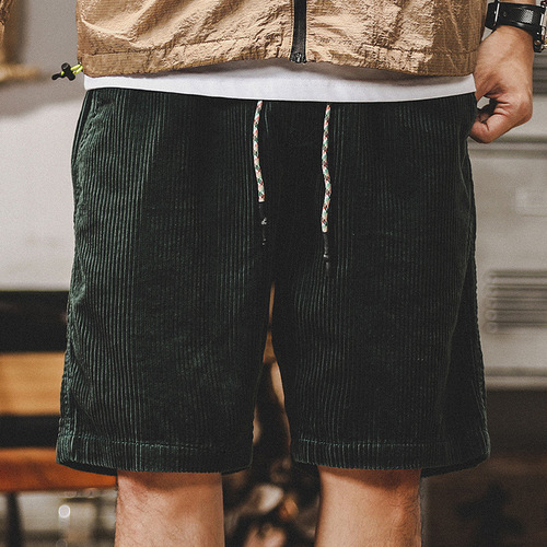 American Heavyweight Work Short Men's Summer Ins Trend Retro Corduroy Streetwear Brand Men's Casual Five-Finger Shorts