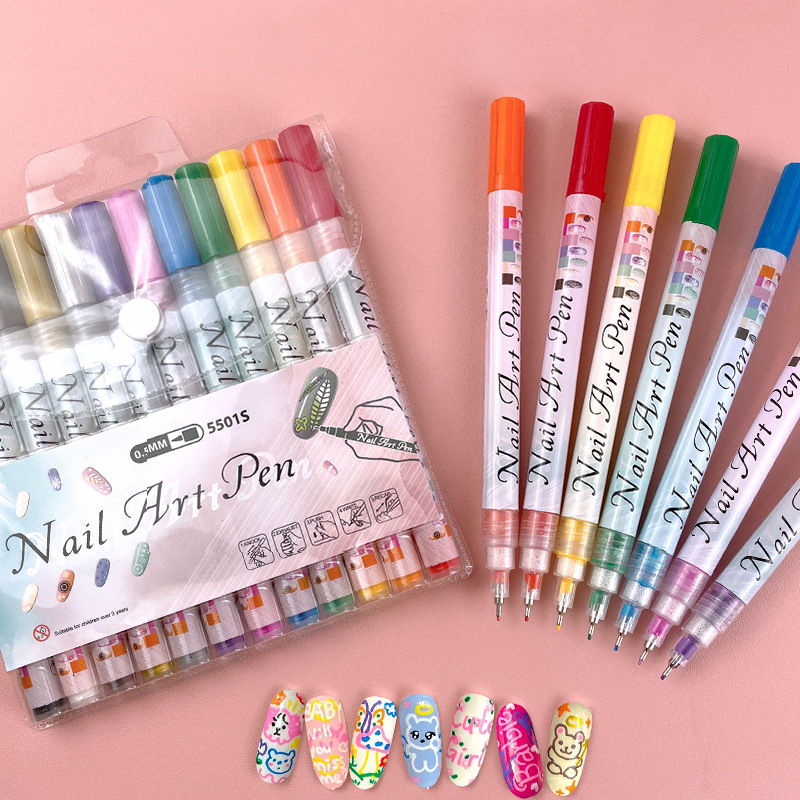 Graffiti uñas pintura pluma 12 colores traje acrílico pluma acuarela pintura ultra fina NIB uñas pintura flor uñas herramientas