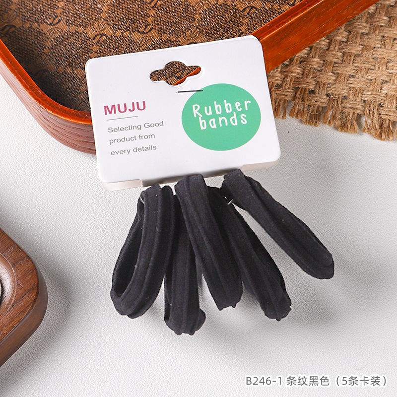 [Carga de tarjeta] sensación de alto nivel coreano de cabello de código de barras de moda de alta elasticidad de cabello anillo de cabello correa de cola de caballo