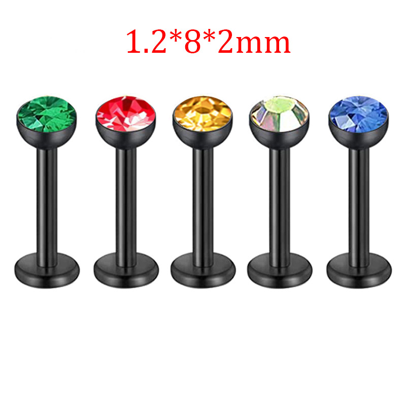 5 Sets Acrylic Star Lip Nail Ear Bone Nail T-Shaped Eyebrow Nail Nose Piercing Jewelry Stainless Steel Inner Outer Teeth detail image 13