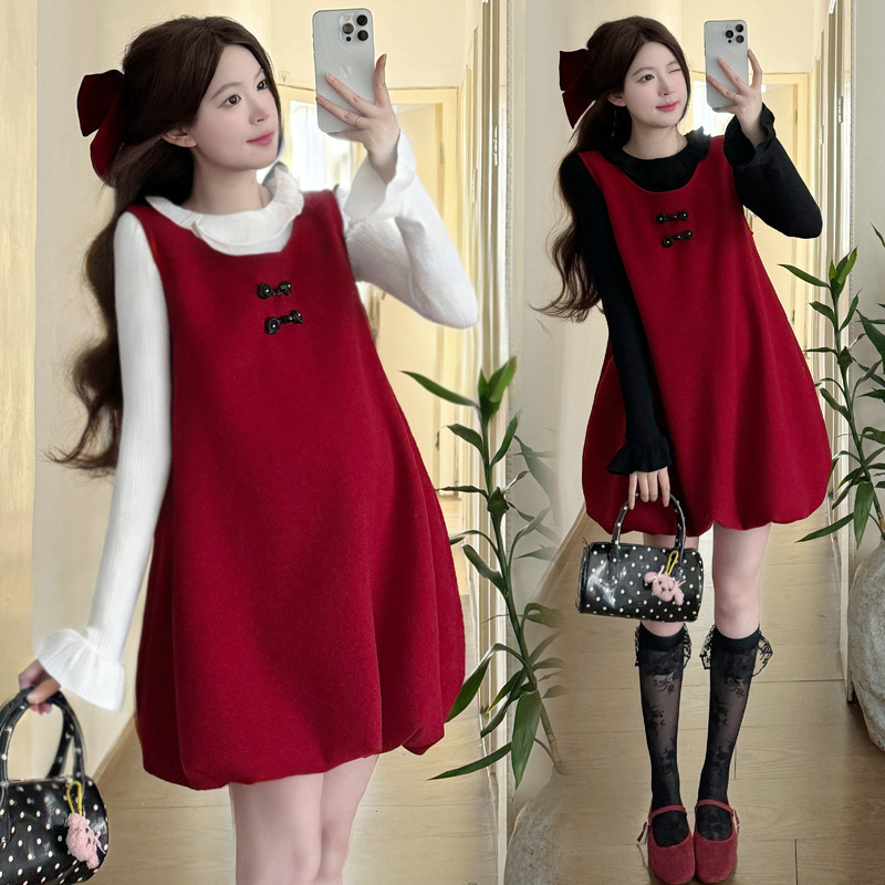 In Stock: Maternity Dress 2026 New Spring Style with a Festive New Year Vibe, Short Cute Maternity Floral Dress