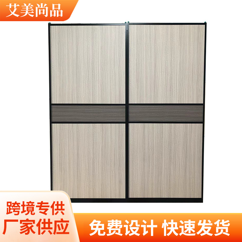 家用衣柜门推拉门现代简约欧式卧室柜门衣橱滑移实木门定制