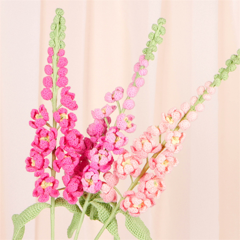 New hand-knitted large bouquet of wool micro-hook artificial flower desktop decoration artificial flower finished product hand-knitted flower pic 4