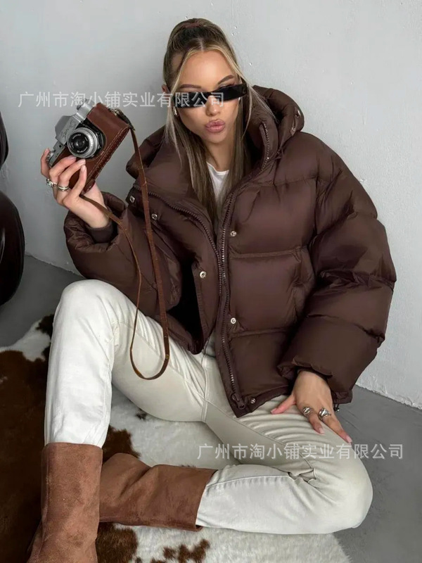 秋冬新款夹棉连帽夹克高级感别致独特超好看小香风冲锋衣外套秋季|undefined