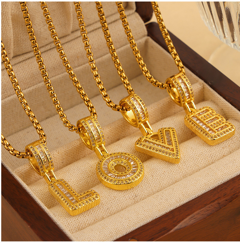 1 Piece Quantity PVD Coated Real Gold Plated 18K Gold Geometric Titanium Steel Simple Style Classic Style Waterproof Non Tarnish Titanium Steel Pendant Necklace