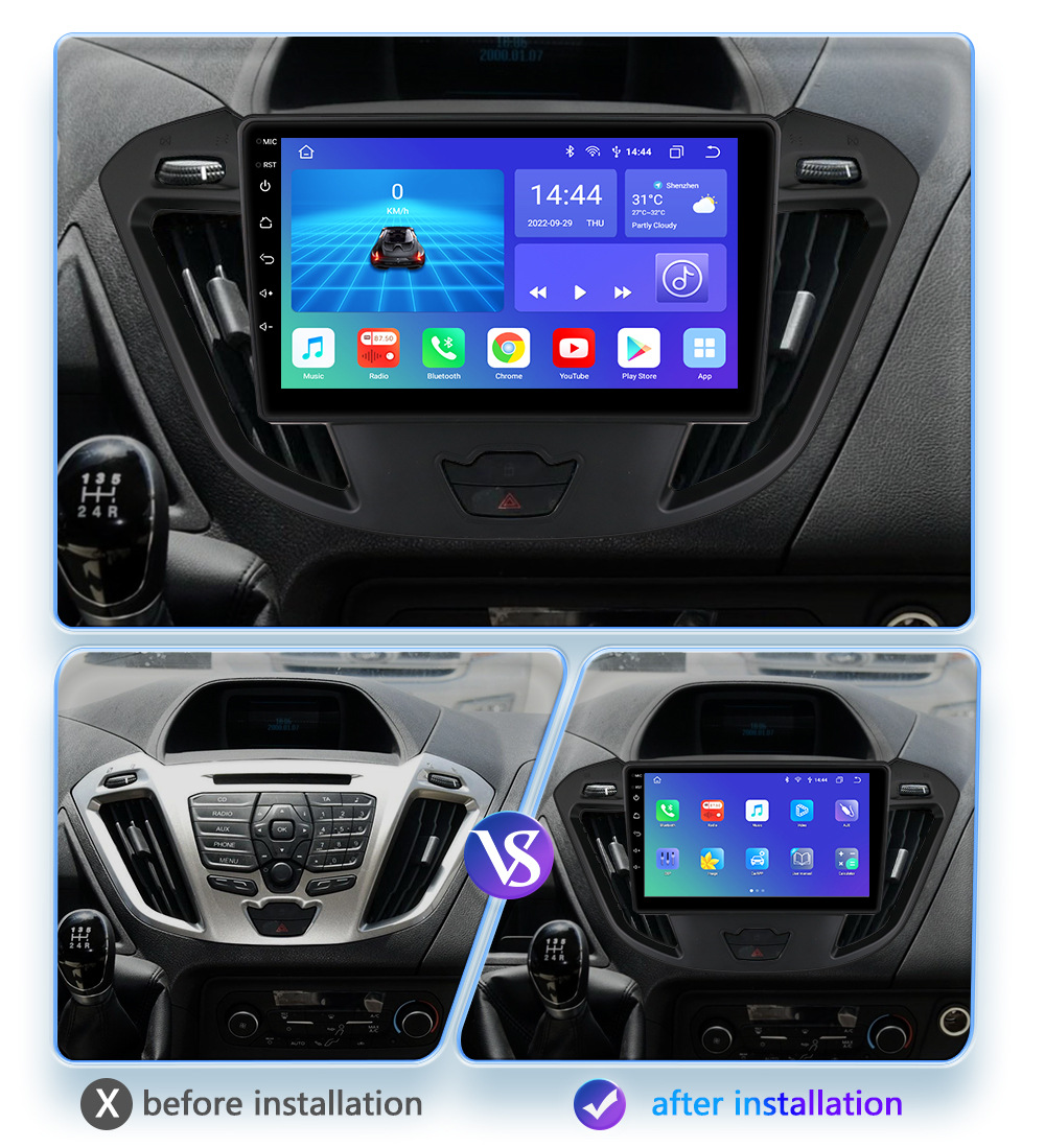 Cross-border 9-inch for 13-21 Ford TRANSIT CUSTOM car Android large screen navigator GPS