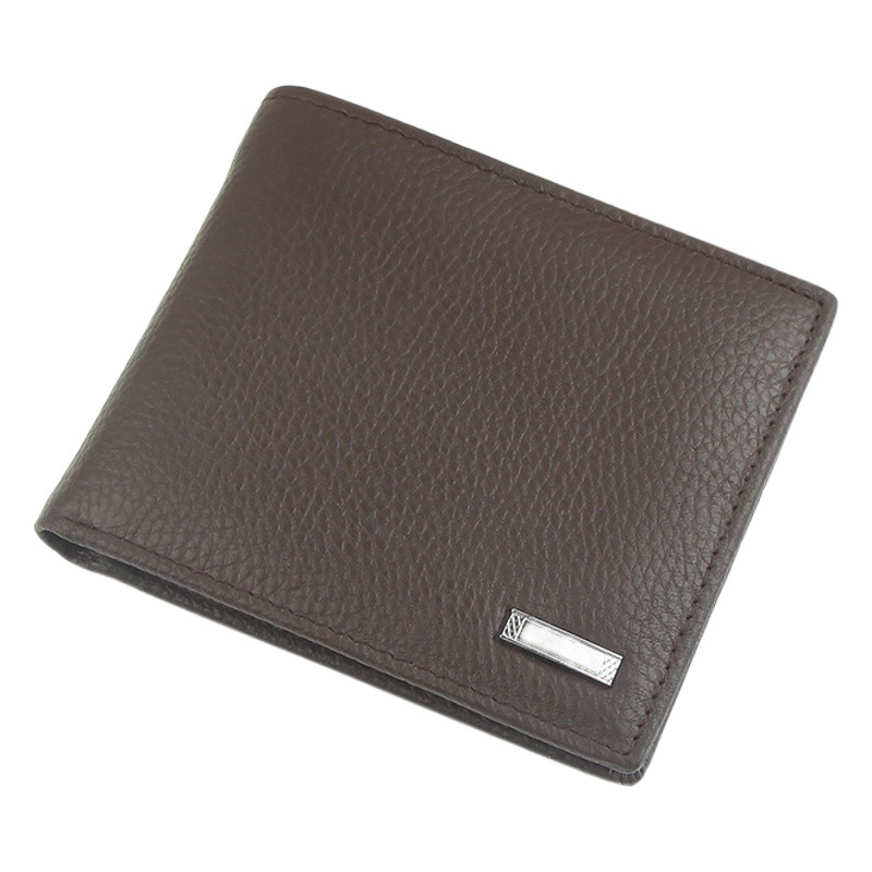 2023 Men's Genuine Leather Short Wallet Multi-card ID Zipper Wallet Cross-border Foreign Trade Fashion Large Capacity Wallet