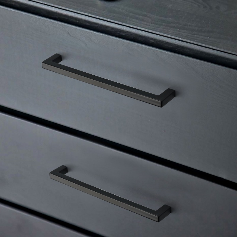 歐卡麗現代簡約櫥櫃衣櫃抽屜櫃門鋅合金拉手家具五金黑色金色把手