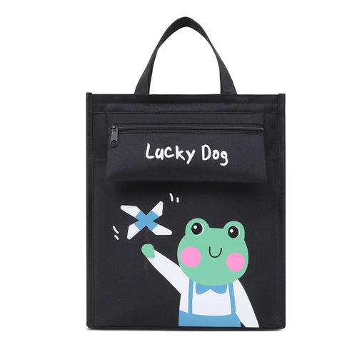 Primary school student book bag canvas waterproof hand bag book storage remedial bag 1-6-9 grade large capacity tote bag