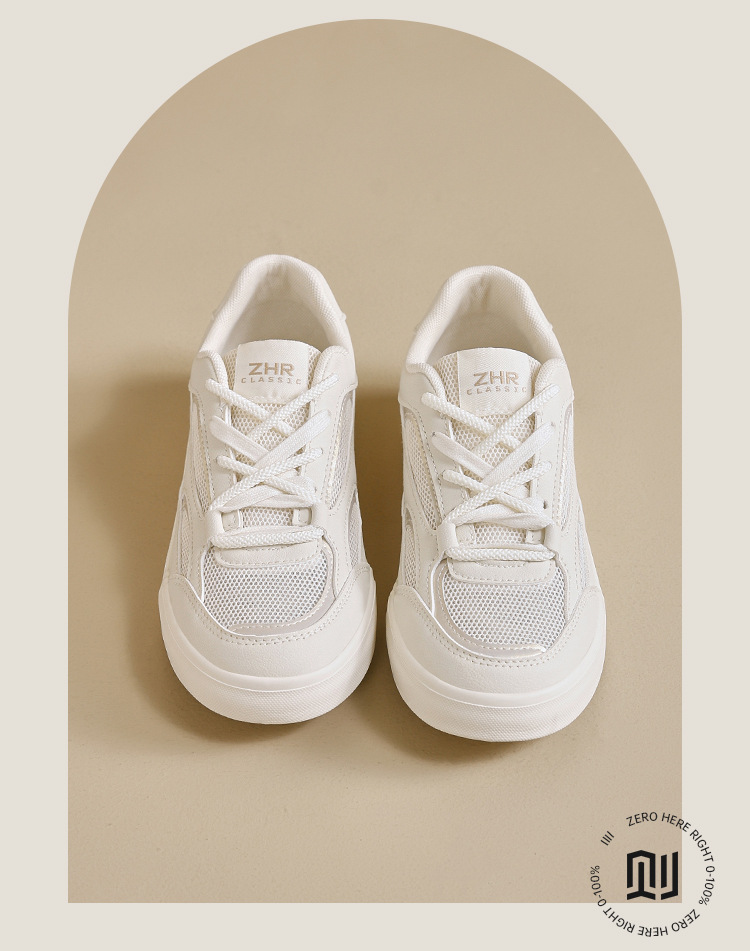 Giày sneaker nữ mặt lưới thoáng khí đế bằng siêu mềm — KS118E màu be chi tiết 5