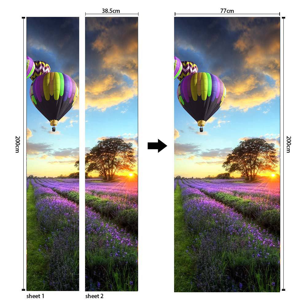 Pegatinas para puertas 3D respetuosas con el medio ambiente, autoadhesivos, fabricantes de origen al por mayor, patrones populares transfronterizos de alta definición, adhesivos para puertas impermeables, a prueba de aceite y antiincrustantes