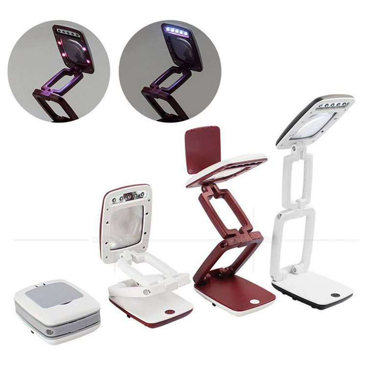 Ручной портативный верстак Тип лампы три складных 9 светодиодных ламп Чтение 3 раза HD увеличительное стекло