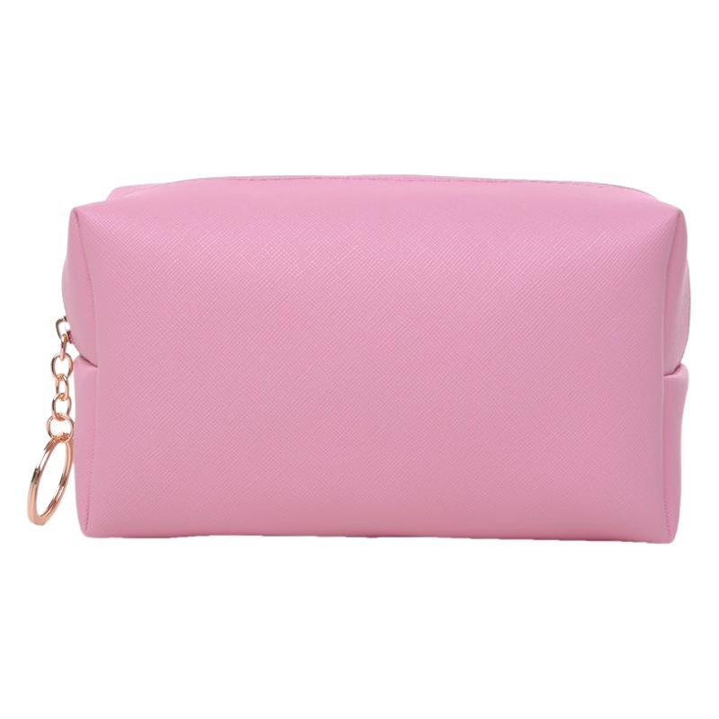 Waterproof Portable Solid Color Pu Cosmetic Bag, High-Value Cosmetic Storage Bag, Travel Large-Capacity Toiletry Bag Wholesale