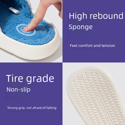 Authentic Kuromi Co-branded Waterproof Cotton Slippers for Women - Autumn/Winter  New Release Indoor Home Slippers with Non-slip and Warm Features