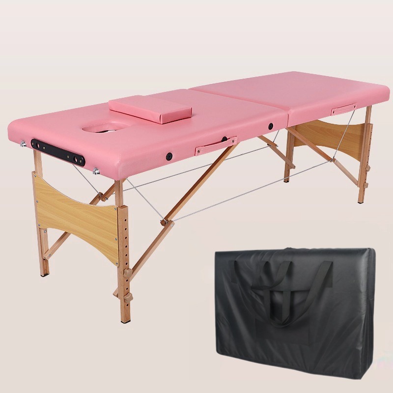 Camilla de Masaje Plegable de Madera, Ajustable en Altura, para Terapia China y Masajes