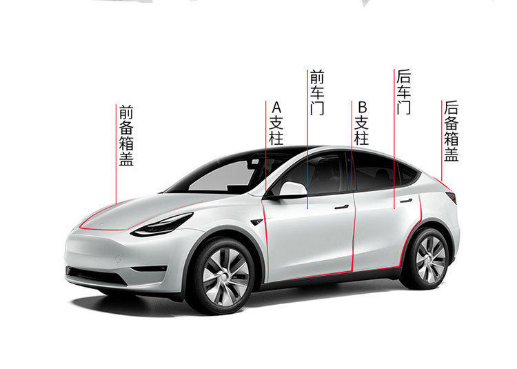 Applicable to the new version of Tesla model 3/Y door sealing strip for the whole car sound insulation and waterproof sealing rubber strip