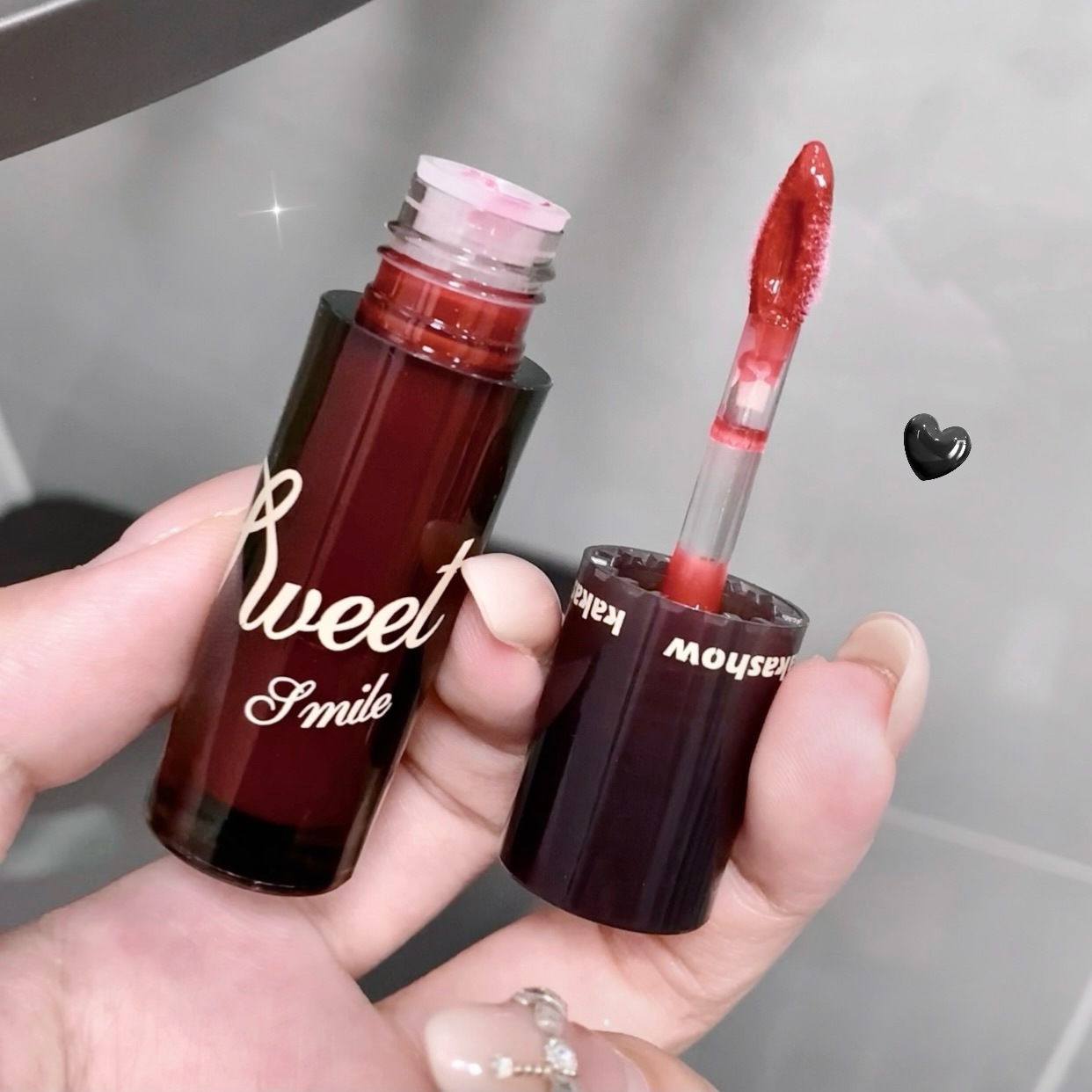 Kakashow azúcar esmalte labial humectante espejo de labios de agua transparente labios de vidrio con maquillaje falso lápiz labial de mujer
