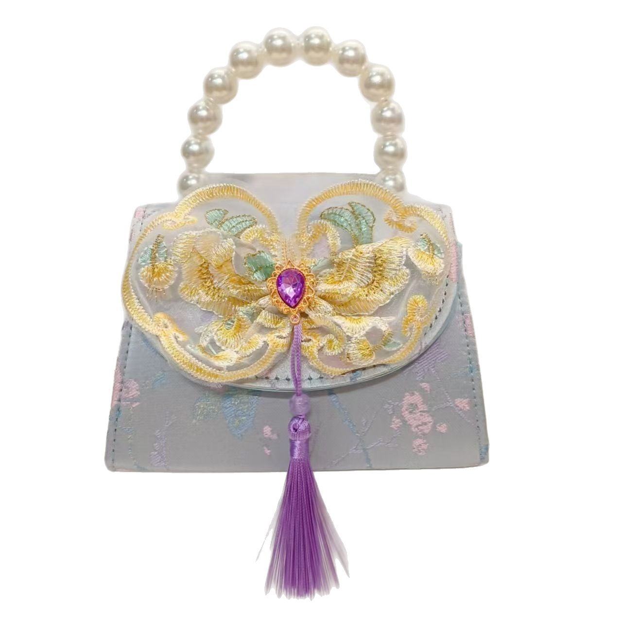 Bolso de perla arco de estilo nacional bolso de princesa bolso de Año Nuevo bolso de Año Nuevo bolso de accesorios para niños