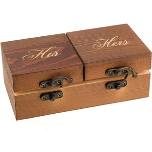 Creative Wooden Jewelry Box Valentine's Day Wedding Jewelry Gift Box Ring Jewelry Box Retro Wooden Box