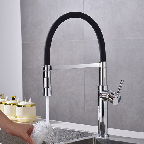 Cross-border exclusive kitchen faucet with height-adjustable dual-mode hot and cold stretching water faucet universal sink faucet