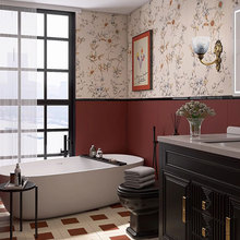 南洋复古红色墙砖厕所浴室厨房地砖卫生间红色方块花砖精雕柔光面