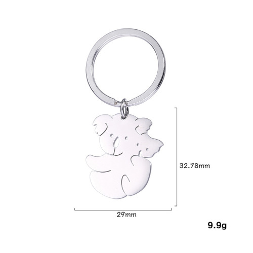 Manufacturer Direct Sale Cut Stainless Steel Color Polished Koala Pendant Titanium Steel Exquisite Polished Keychain Pendant