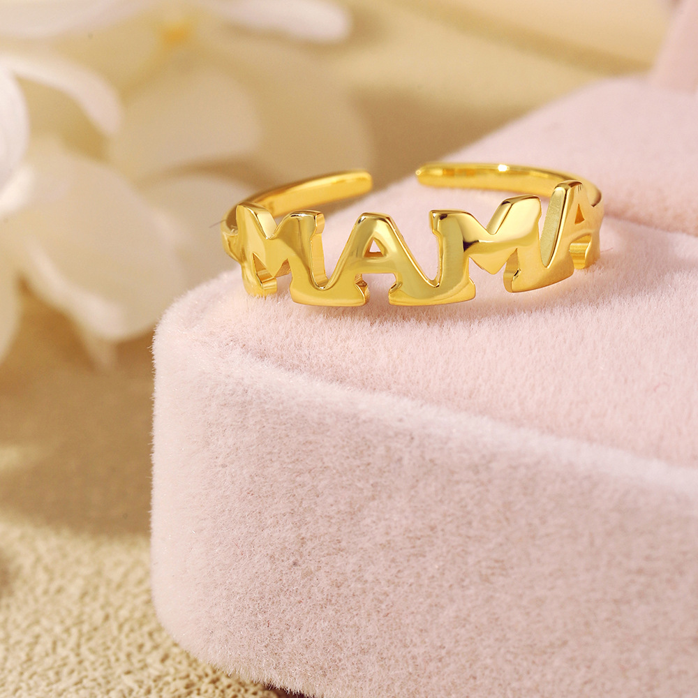 Simple Style Letter Silver Plating Open Ring 1 Piece