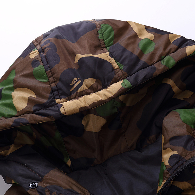 Nuevo niño plumón abrigo de algodón camuflaje cuello desmontable abrigo de algodón grueso abrigo de moda de algodón abrigo