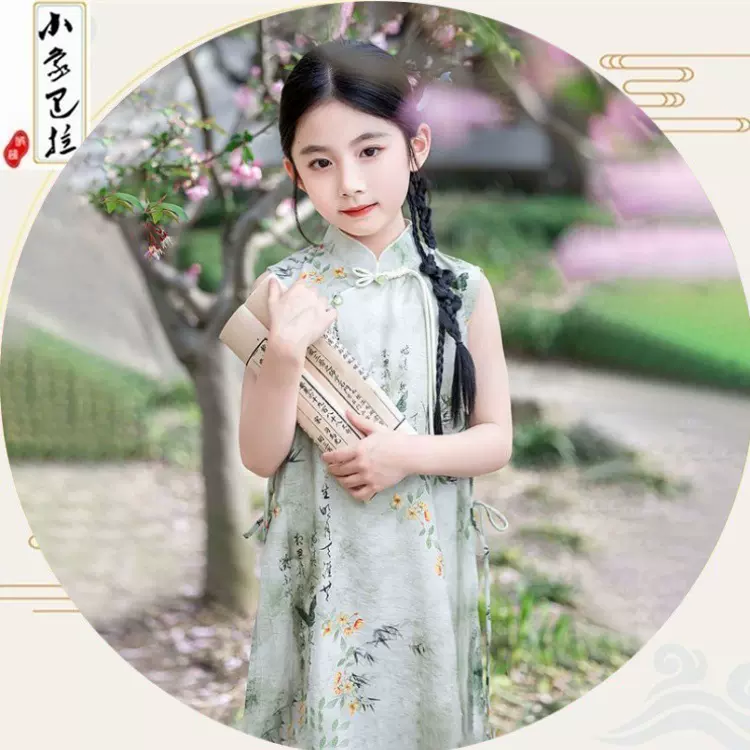 女童汉服夏季童装连衣裙新款古装超仙襦裙儿童中国风短袖唐装裙子