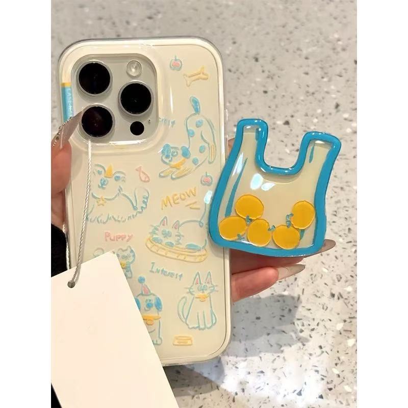 Sacudiendo la bolsa de frutas, arroz, línea blanca, ilustración de gato nk