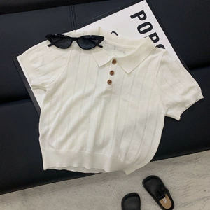 Детская трикотажная дышащая летняя футболка polo подходит для мужчин и женщин, короткий рукав, в корейском стиле