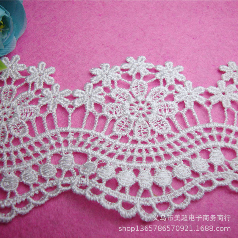 厂家直发7cm水溶刺绣涤纶花边蕾丝裙摆家纺窗帘手工辅料童装发饰