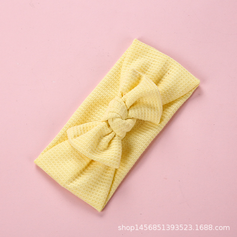 Tocado para bebé, diadema tipo waffle de lana, arco de punto, banda de pelo para niños, venta al por mayor para comercio exterior.