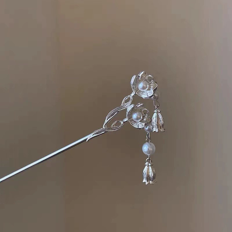 Китайская заколка HanfuHairgrip, цветы и кисточки, аксессуар для волос, 22 см, легкий