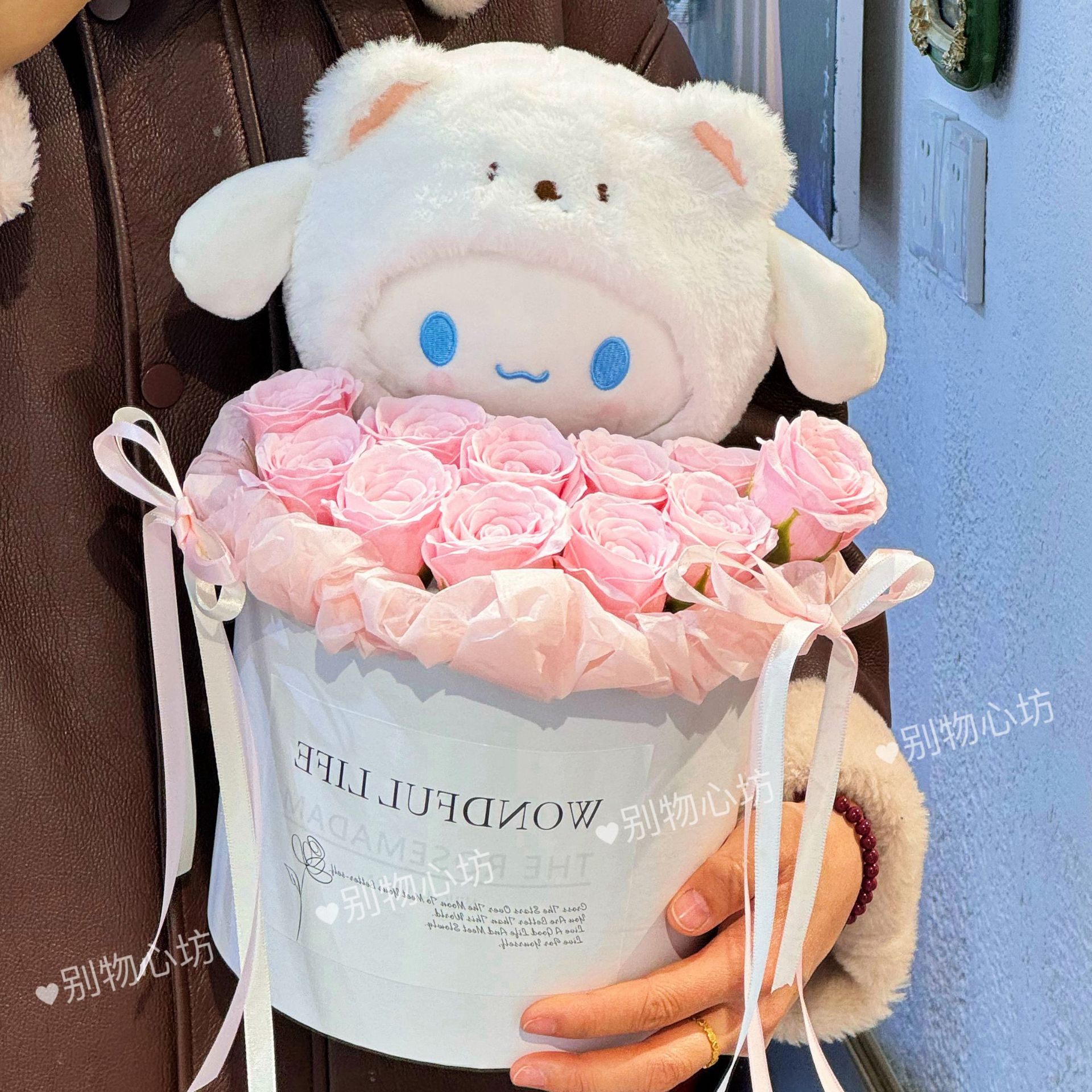 永生花花束抱抱桶