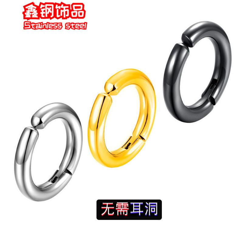 Stainless steel non-hole ear clip cross-border hot sale Korean style personalized men's and women's ear bone clip titanium steel ear buckle ear stud jewelry factory