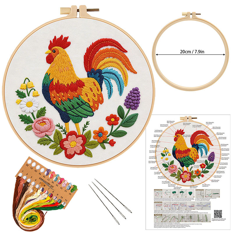 Nuevos productos de gallo bordado DIY material de mano bolsa de bordado tridimensional europeo material DIY Amazon Inglés transfronterizo image 3