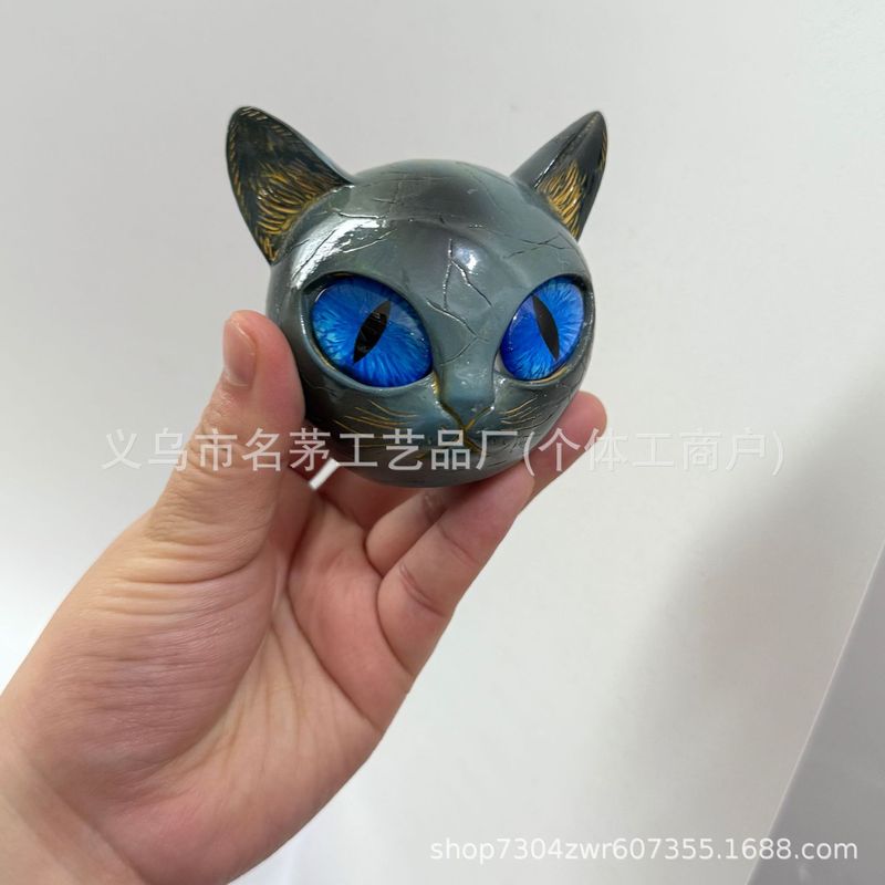 跨境Luxury Black Cat Stone Sculpture奢华黑猫树脂雕像摆件|undefined