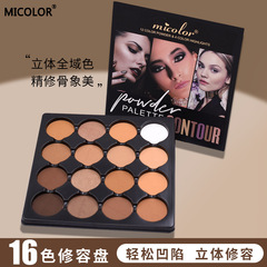 クロスボーダー【MICOLOR】16色コントゥアリングパレット マットシルエットノーズシャドウ マットアースカラー メイクアップシェーピング
