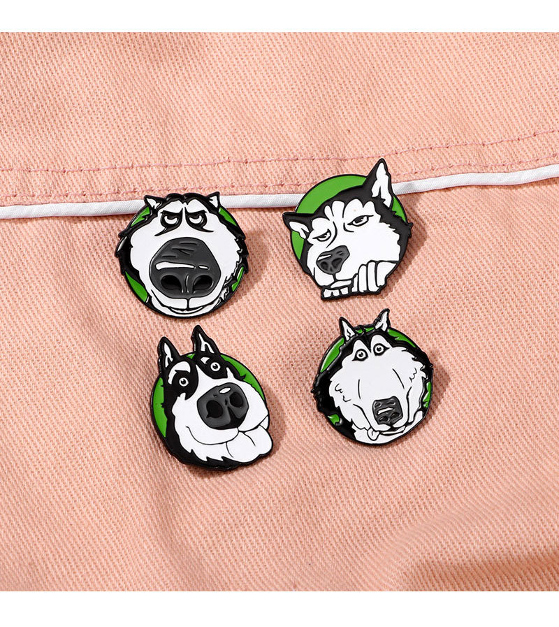 Unisex Gender Cute Pin Husky Dog Zinc Alloy Enamel Unisex Brooches