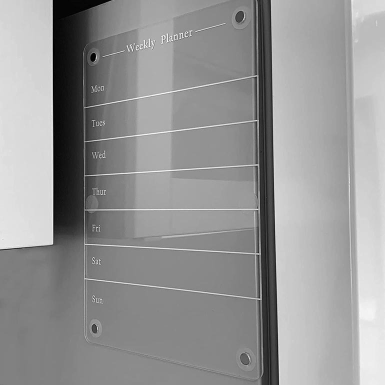 Fábrica en stock planificador de comidas semanal tablero de acrílico magnético refrigerador acrílico magnético tablero de mensajes de borrado en seco image 20