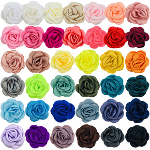 4cm mini burnt edge camellia DIY baked edge flower skirt pet children's clothing headdress accessories spot wholesale