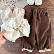 森系女童加绒裤子秋冬儿童冬装女孩2025新款冬季加厚女宝宝萝卜裤