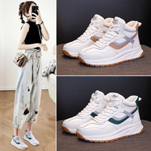真皮高帮小白鞋女2025秋冬新款ins潮老爹女鞋加绒休闲运动阿甘鞋