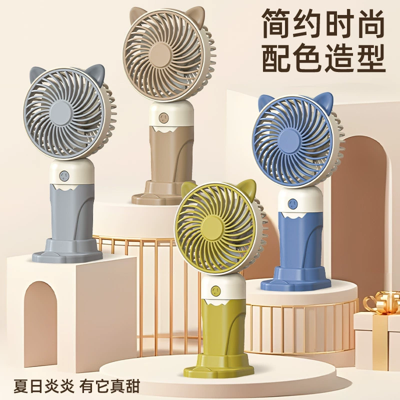 Новый простой вентилятор с кошачьими ушками, удобный мини-USB, зарядка, красочный настольный вентилятор с сильным ветром, трехскоростной ручной маленький вентилятор