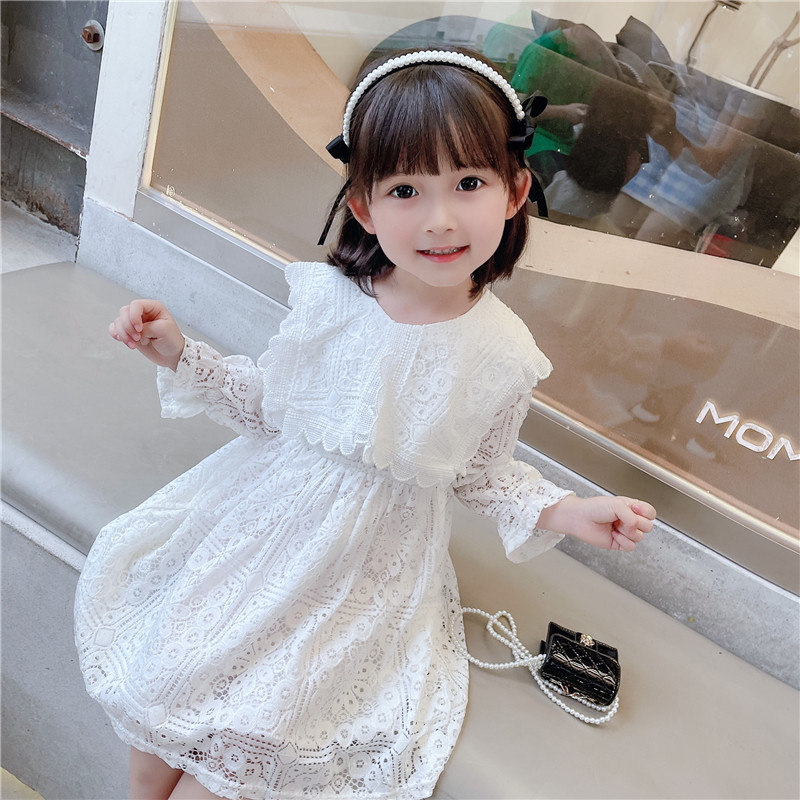 Girls' Autumn Dress 2022 New Spring And Autumn Children's Clothing Children's Skirt Western Style Baby Girl Lace Princess Dress