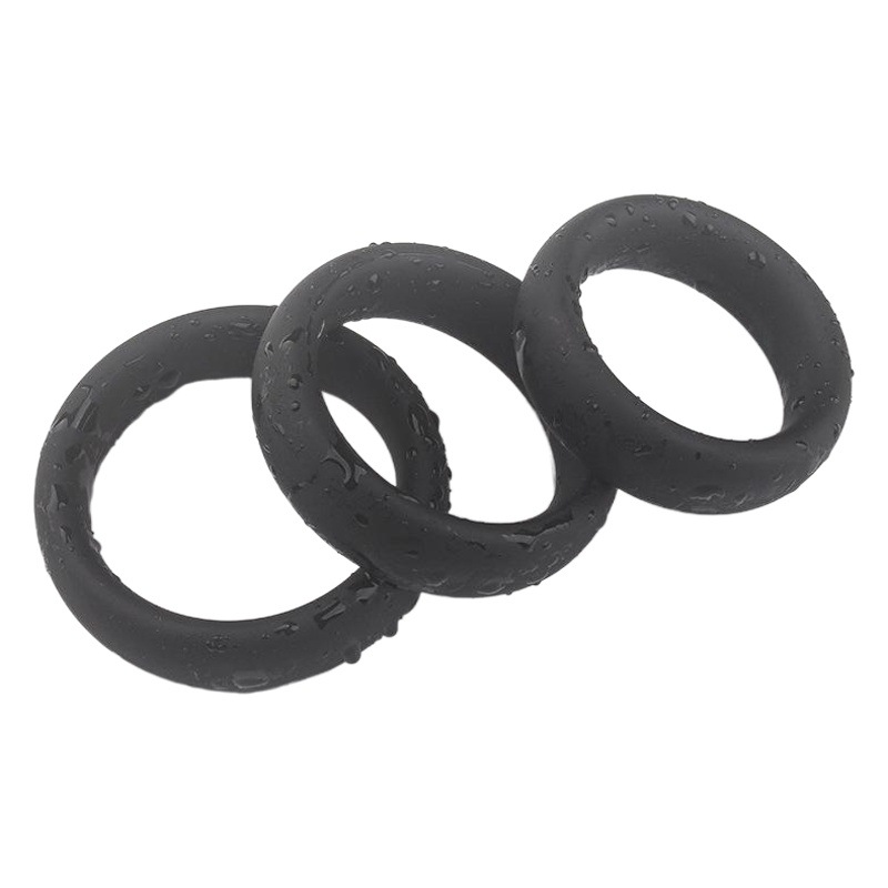 Anillo de bloqueo de silicona al por mayor de tres piezas de bloqueo de cuerda juguetes sexuales anillo de pene de retraso Aparato de los hombres suministros para adultos