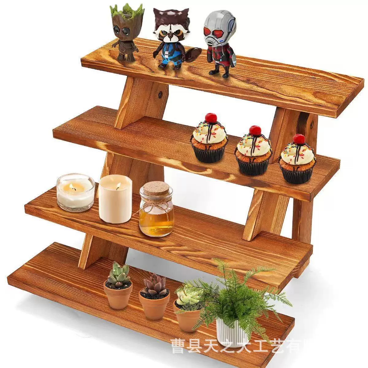 Ретро деревянная десертная подставка ступенчатый пузырь Матт Лего кукла подставка для косметических парфюмерных отделок