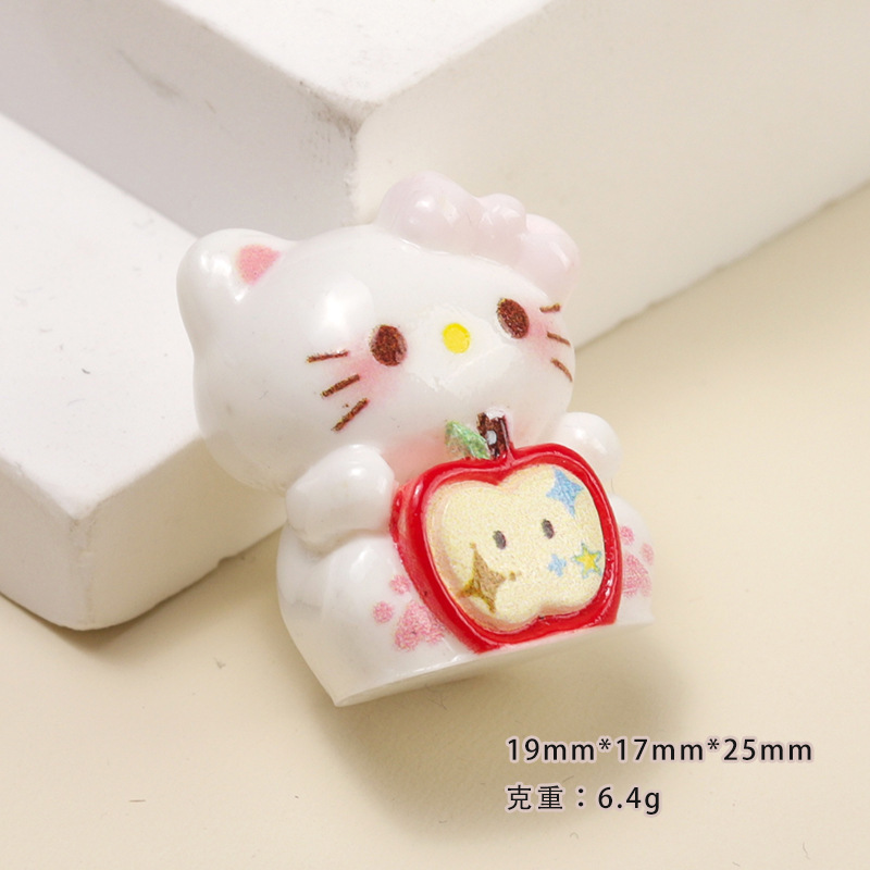漫画 diy 樹脂アクセサリージュエリー立体リンゴ猫ヘアピン携帯電話ケース靴バックルキーホルダーペンダントアクセサリー|undefined